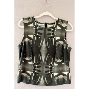 Akris Punto Y2K Sleeveless Abstract Overlapping Handprint Top Size 14